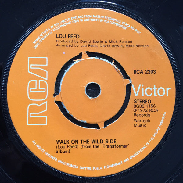 Lou Reed : Walk On The Wild Side (7", Single)