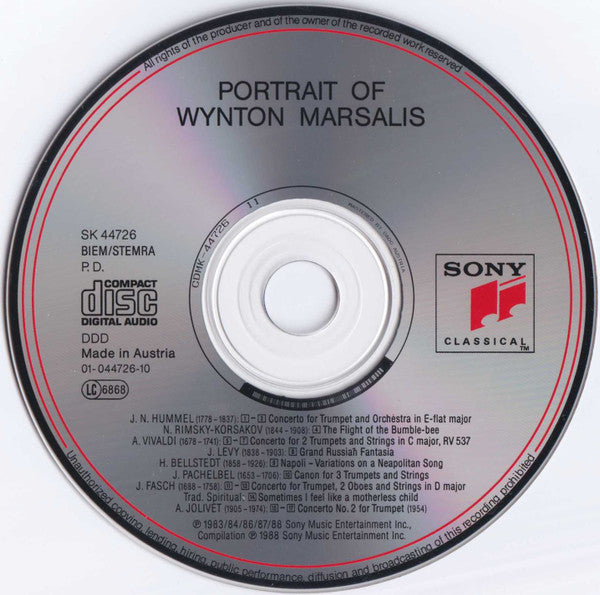 Wynton Marsalis : Portrait Of Wynton Marsalis (CD, Comp, RM)