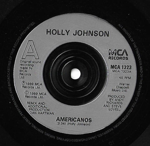 Holly Johnson : Americanos (7", Single, sil)