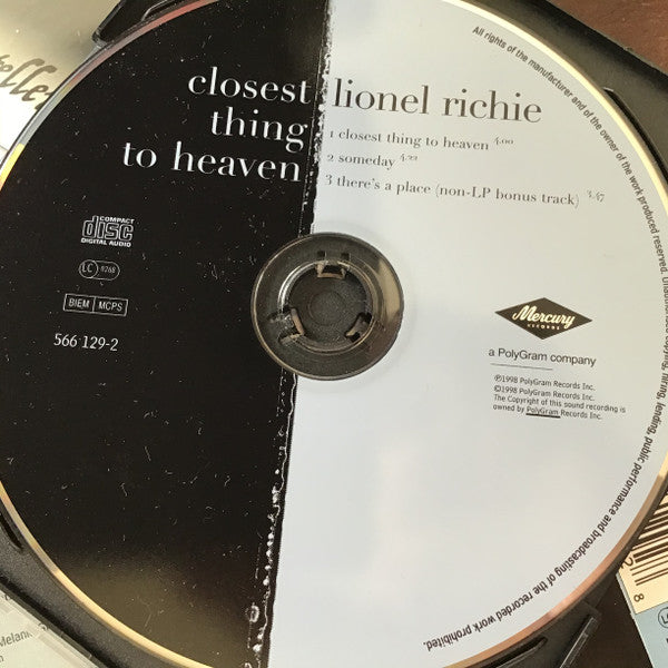 Lionel Richie : Closest Thing To Heaven (CD, Single)