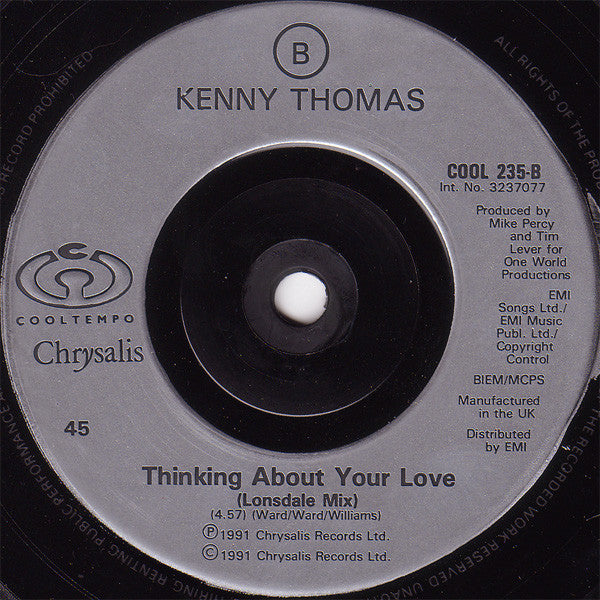 Kenny Thomas : Thinking About Your Love (7", Sil)