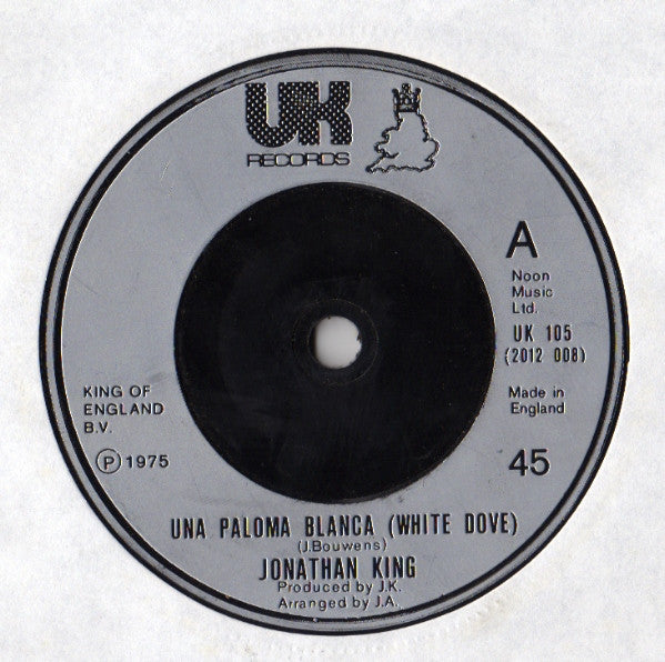 Jonathan King : Una Paloma Blanca (White Dove) (7")