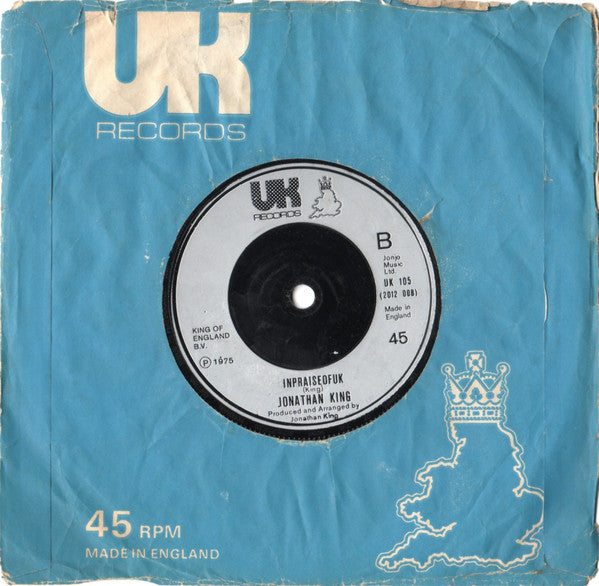 Jonathan King : Una Paloma Blanca (White Dove) (7")