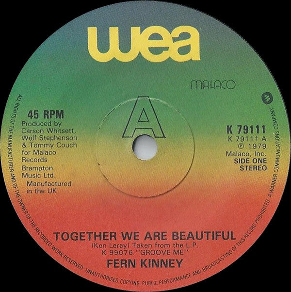 Fern Kinney : Together We Are Beautiful (7", Single, Sol)