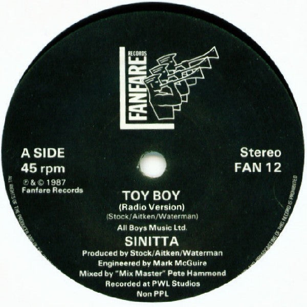 Sinitta : Toy Boy (7", Single, Glo)