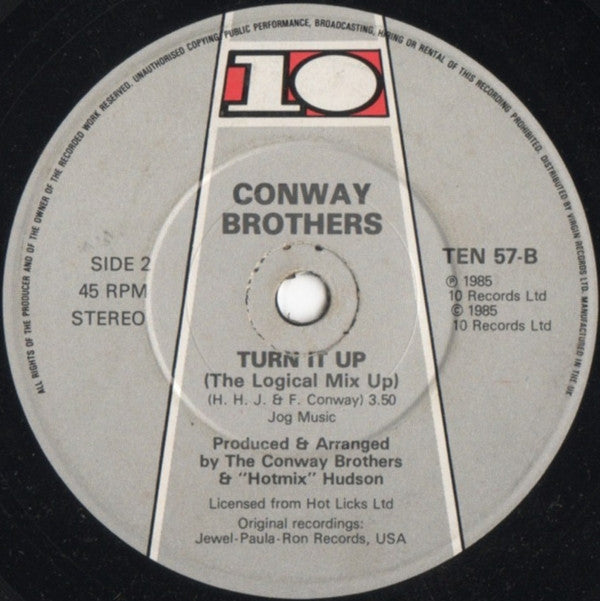 The Conway Brothers : Turn It Up (7", Single, Pap)