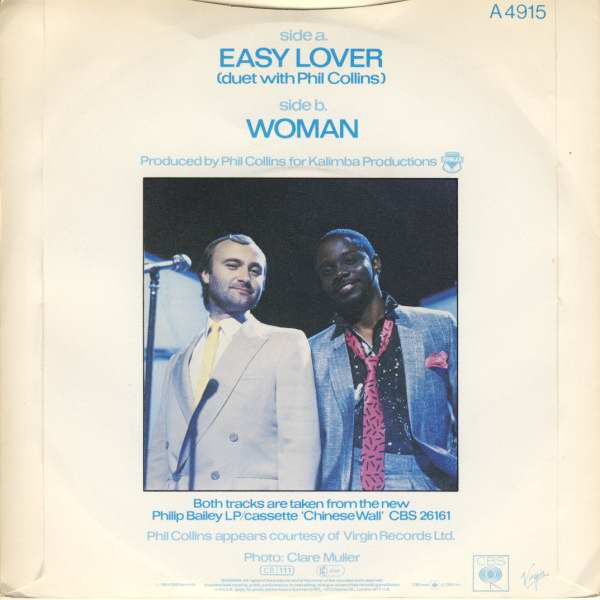 Philip Bailey & Phil Collins : Easy Lover (7", Single, Pap)