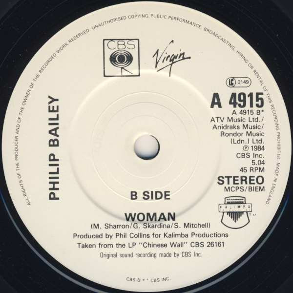 Philip Bailey & Phil Collins : Easy Lover (7", Single, Pap)