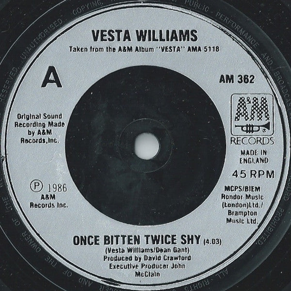 Vesta* : Once Bitten Twice Shy (7", Single, Sil)