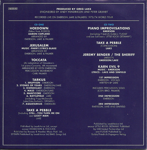 Emerson, Lake & Palmer : Welcome Back My Friends, To The Show That Never Ends (2xCD, Album, RE)