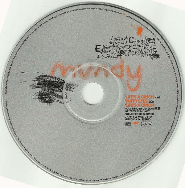 Mundy : Life's A Cinch (CD, Single)