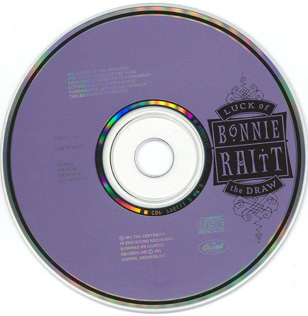 Bonnie Raitt : Luck Of The Draw (CD, Album)