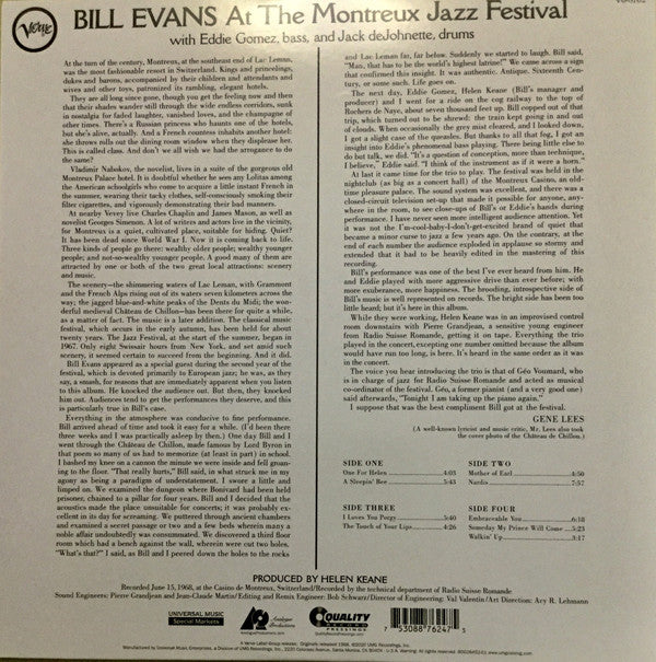 Bill Evans : At The Montreux Jazz Festival (2xLP, Album, RE, RM, 200)