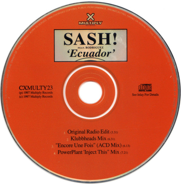 Sash! Feat. Rodriguez : Ecuador (CD, Single)