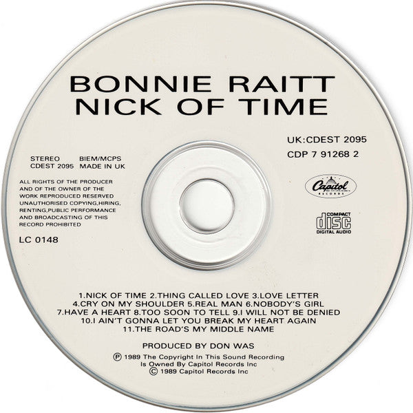 Bonnie Raitt : Nick Of Time (CD, Album)