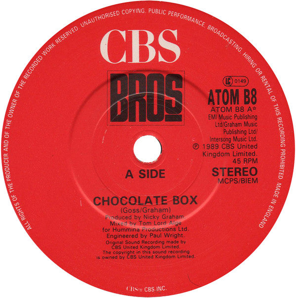 Bros : Chocolate Box (7", Single, Ltd)