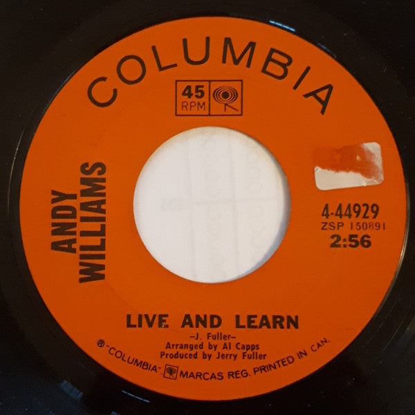 Andy Williams : Live And Learn (7", Single)