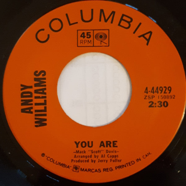 Andy Williams : Live And Learn (7", Single)