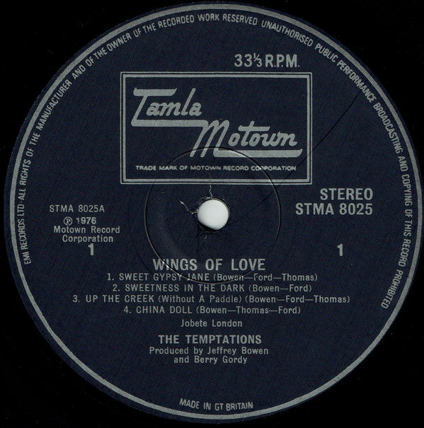 The Temptations : Wings Of Love (LP, Album)