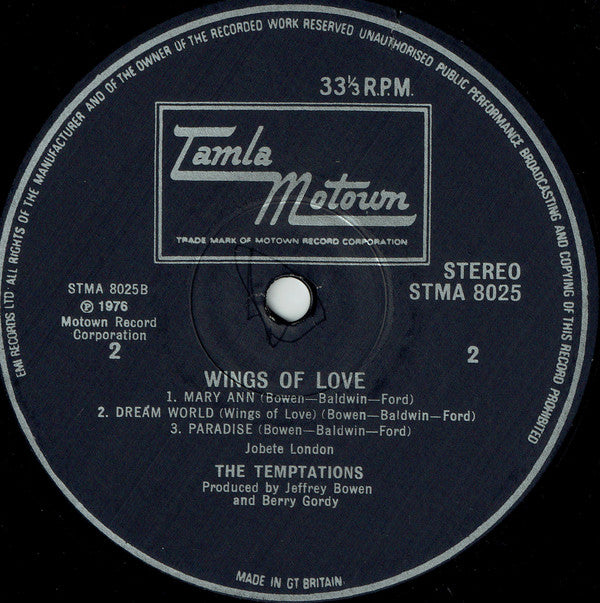 The Temptations : Wings Of Love (LP, Album)