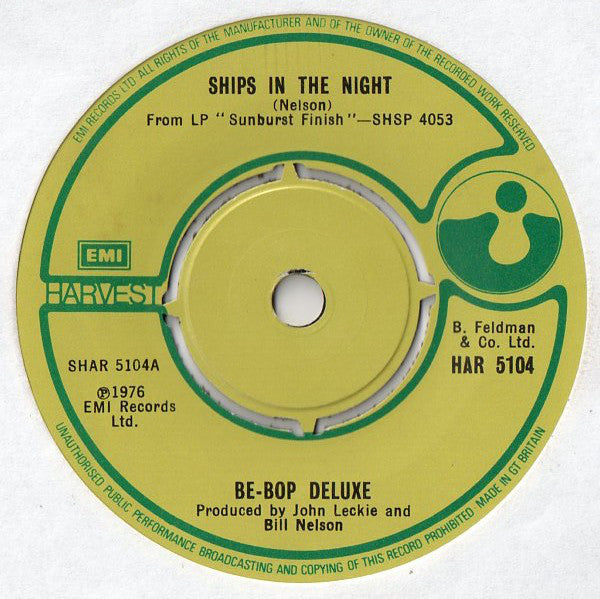 Be-Bop Deluxe* : Ships In The Night (7", Single)