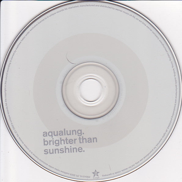 Aqualung : Brighter Than Sunshine (CD, Single, Promo)