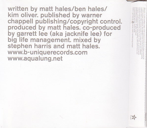 Aqualung : Brighter Than Sunshine (CD, Single, Promo)
