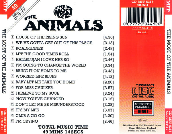 The Animals : The Most Of The Animals (CD, Comp, Mono, RE, RP)