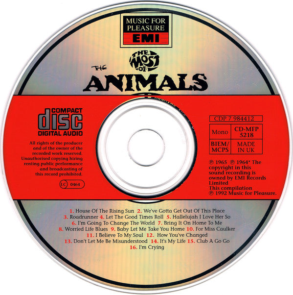 The Animals : The Most Of The Animals (CD, Comp, Mono, RE, RP)