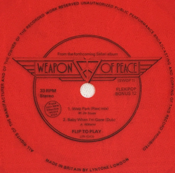 Weapon Of Peace : West Park / Baby When I'm Gone (Flexi, 7", S/Sided, Red)