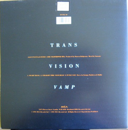 Transvision Vamp : (I Just Wanna) B With U (12", Single, Ltd, Num)