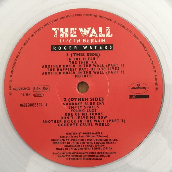 Roger Waters : The Wall (Live In Berlin) (2xLP, Album, RSD, Ltd, RE, Cle)