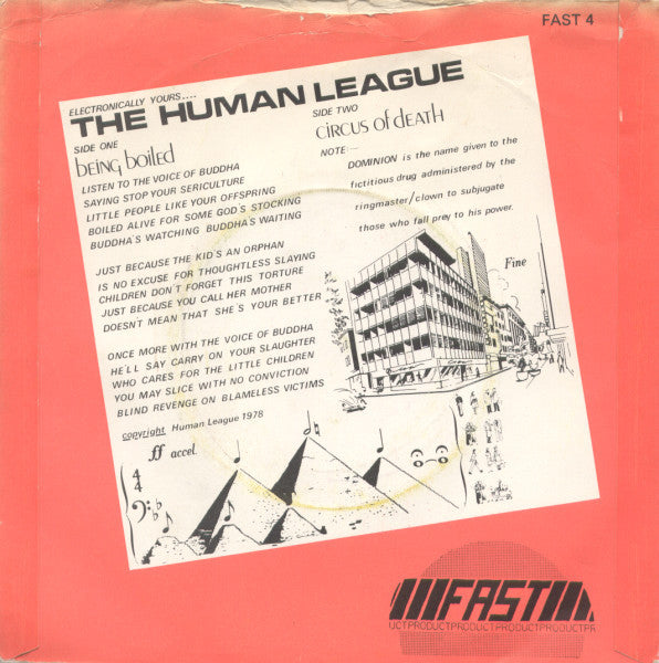 The Human League : Being Boiled / Circus Of Death (7", Single, Mono, RE, 4-P)