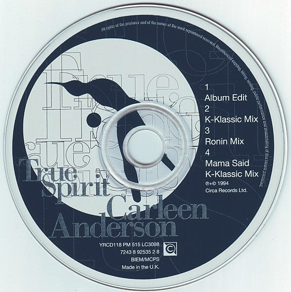 Carleen Anderson : True Spirit (CD, Single)