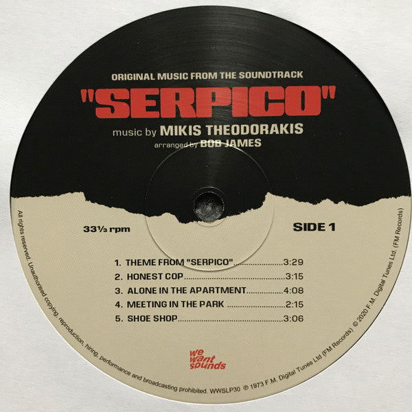 Mikis Theodorakis : Serpico (Original Music From The Soundtrack) (LP, Album, RSD, RE, RM, Gat)