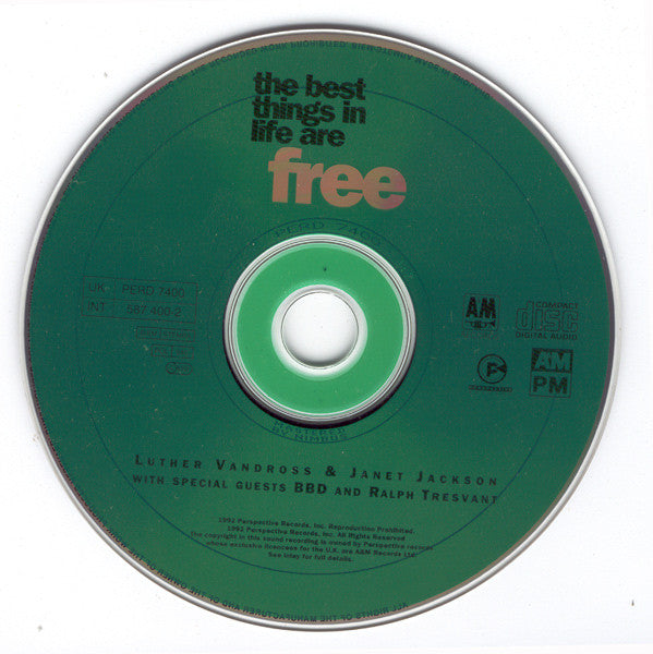 Luther Vandross And Janet Jackson With Special Guests Bell Biv Devoe And Ralph Tresvant : The Best Things In Life Are Free (CD, Single)