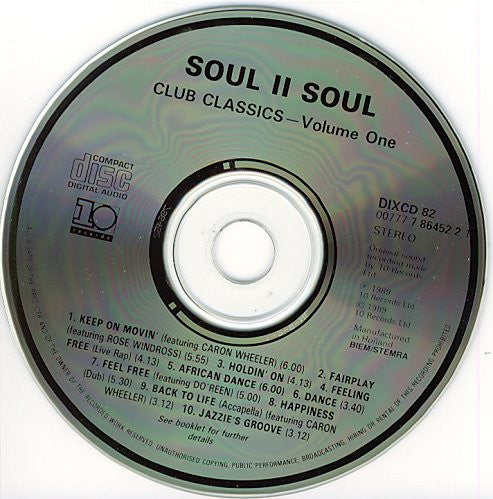 Soul II Soul : Club Classics Vol. One (CD, Album, RE)