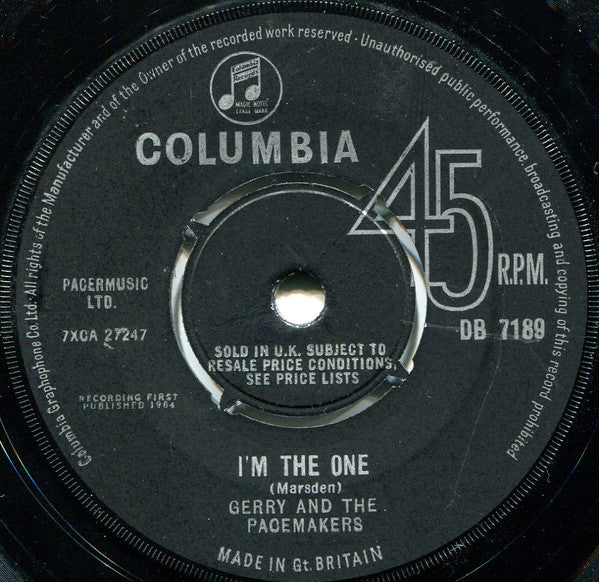 Gerry And The Pacemakers* : I'm The One (7", Single)