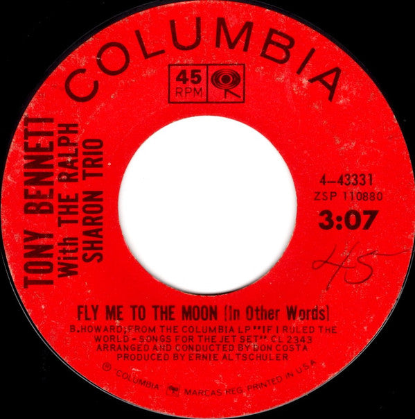 Tony Bennett With The Ralph Sharon Trio : How Insensitive / Fly Me To The Moon (In Other Words) (7", Styrene, San)