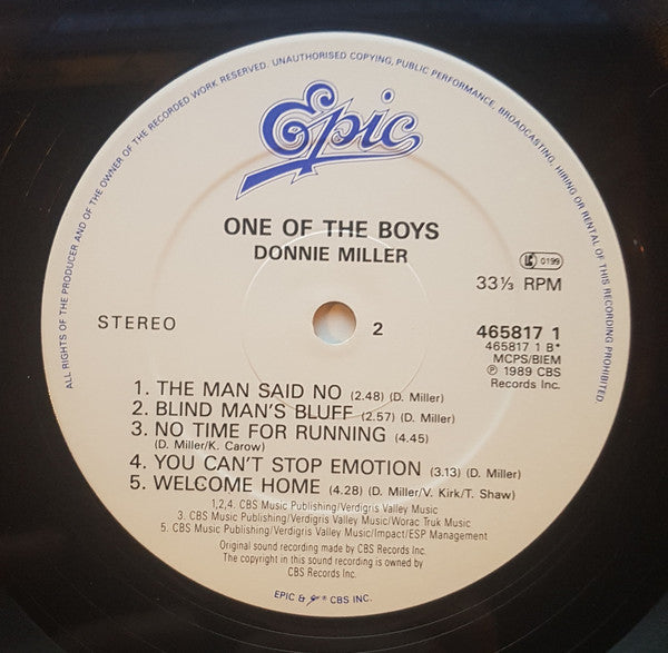 Donnie Miller : One Of The Boys (LP)