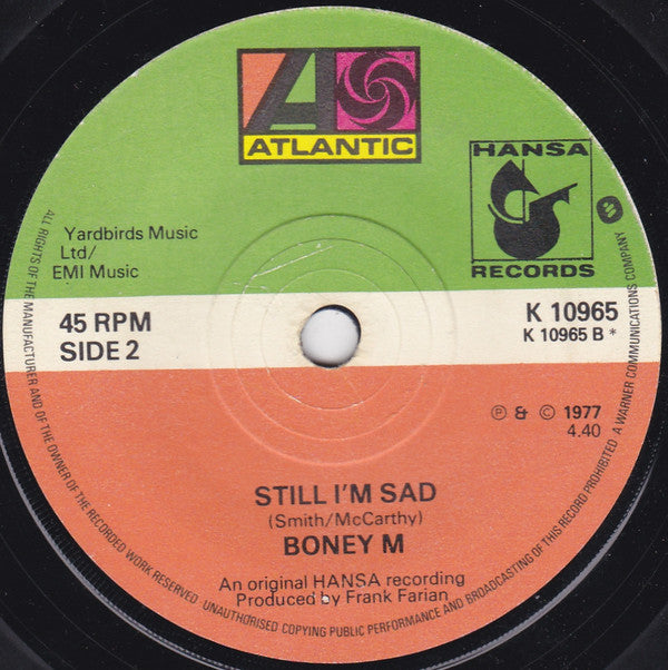 Boney M. : Ma Baker (7", Single, Pap)