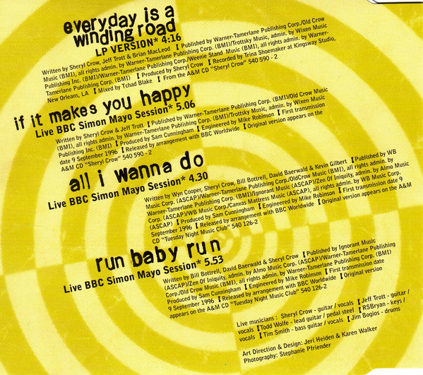 Sheryl Crow : Everyday Is A Winding Road (CD, Single)