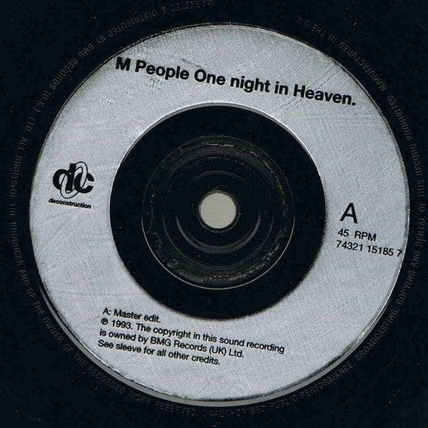 M People : One Night In Heaven (7", Single)