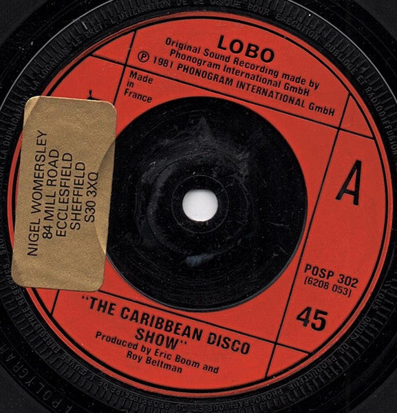 Lobo : The Caribbean Disco Show (7", Single, Red)