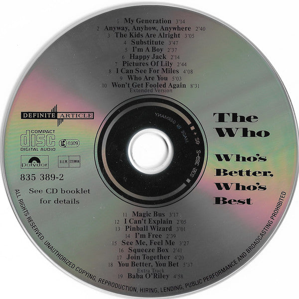 The Who : Who's Better, Who's Best (CD, Comp, Mono, RE)