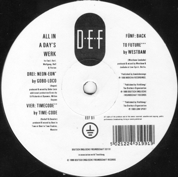 Various : All In A Day's Werk (12")