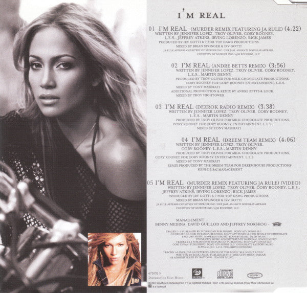 Jennifer Lopez : I'm Real (CD, Single, CD2)