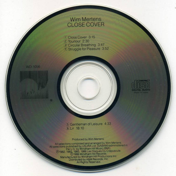 Wim Mertens : Close Cover (CD, Comp)