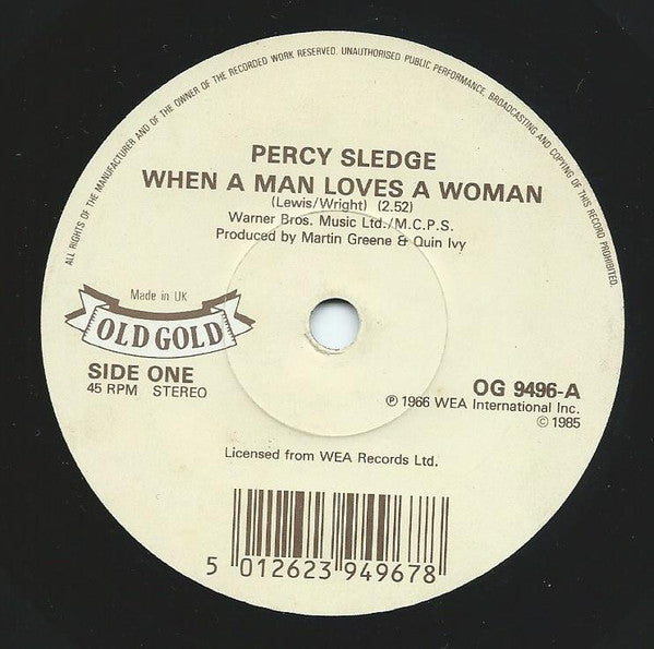 Percy Sledge : When A Man Loves A Woman (7")