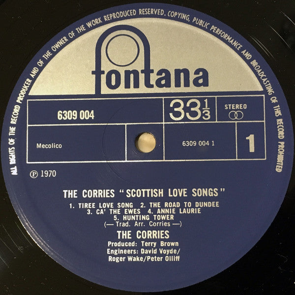 The Corries : Scottish Love Songs (LP, Album, Blu)
